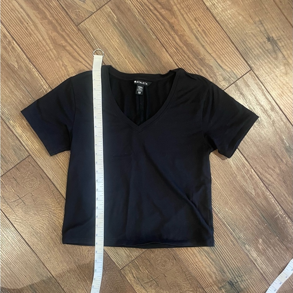 Athleta Essential Black V-Neck T-Shirt. 
Size XXS